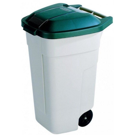 CURVER WASTE BIN 110L BEIGE/GREEN