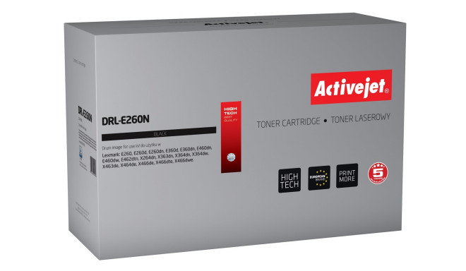 Activejet DRL-E260N trummel (asendus Lexmark E260X22G; Supreme; 30000 lehekülge; must)