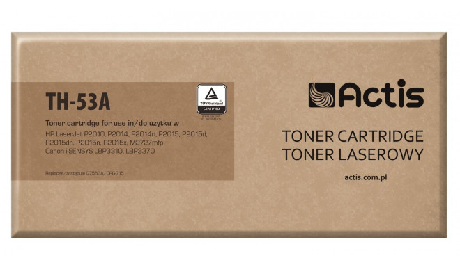 Actis TH-53A Toner (replacement for HP 53A Q7553A, Canon CRG-715; Standard; 3000 pages; black)