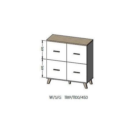 Cama kummut LOTTA 110 4D wotan tamm + matt must