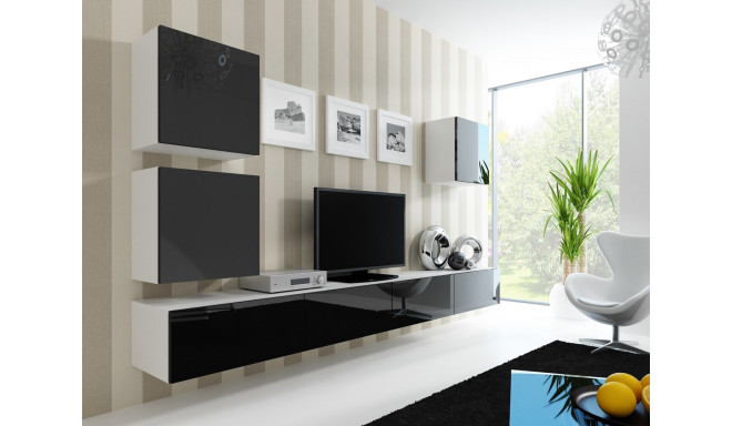 Cama Living room cabinet set VIGO 22 white/black gloss