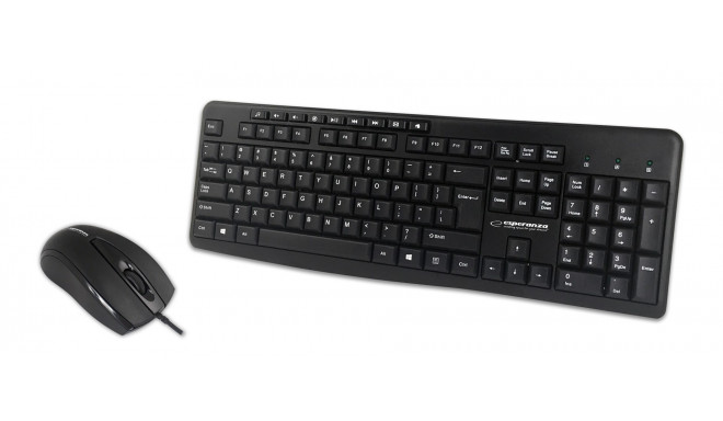 Esperanza EK137 set - USB keyboard + mouse Black