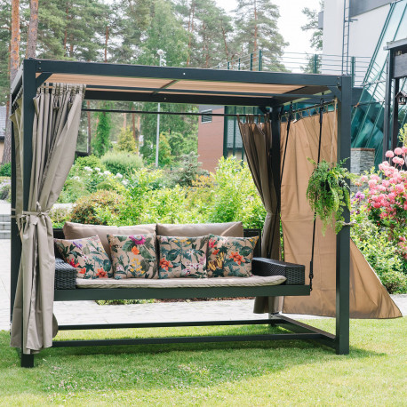 Swing gazebo BARCELONA brown/beige