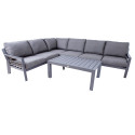 Garden furniture set TOMSON table and corner sofa, grey