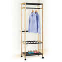 Hallway rack FOREST 60x38xH170cm, natural/black