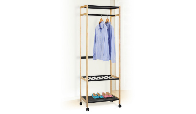 Hallway rack FOREST 60x38xH170cm, natural/black