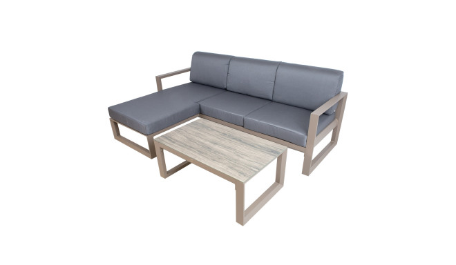 Garden furniture set POSTA corner sofa and table, beige