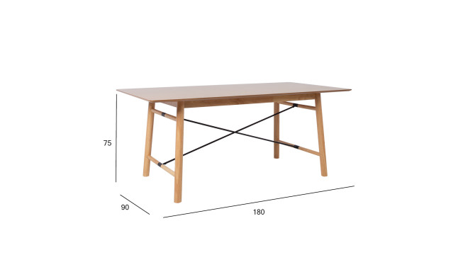 Dining table EMERALD 180x90xH75cm, light oak