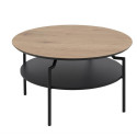 Diivanilaud GOLDINGTON D80xH45cm, tamm/must, mööbliplaat, MDF, metall