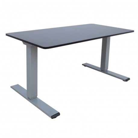 Töölaud ERGO OPTIMAL 2-mootoriga 140x80xH62-127cm, must/hõbehall