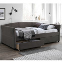 Кровать GENESIS 90x200cм, с ящиками и матрасом HARMONY UNO, серый