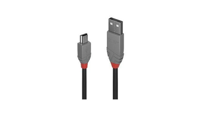 LINDY CABLE USB2 A TO MINI-B 5M/ANTHRA 36725