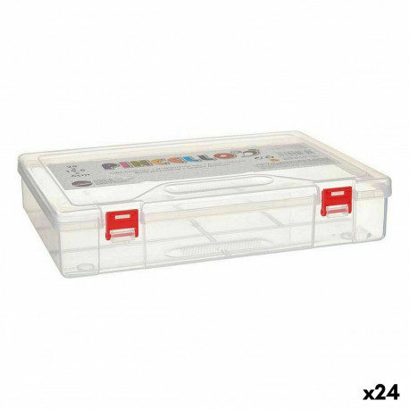 Универсальная коробка Pincello HB526 Красный Прозрачный Пластик 29,5 x 6 x 20,5 cm (24 штук)