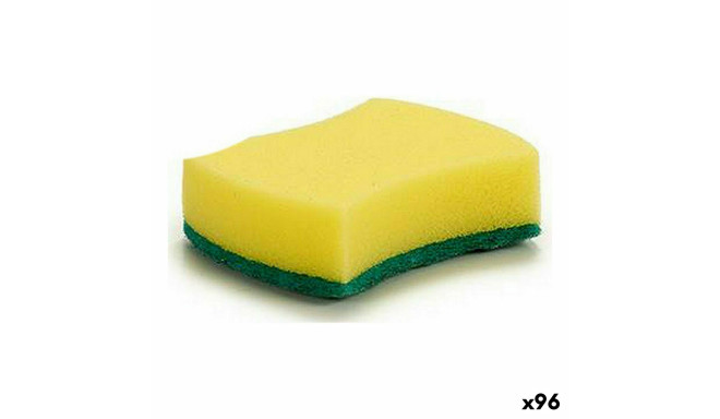 Scourer Yellow Green Synthetic fibre 10 x 3 x 7,5 cm (96 Units)