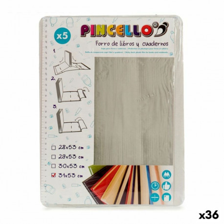 Adhesive Book Cover Pincello 1805004 1805004 Transparent 1 x 31 x 53 cm (36 Units)