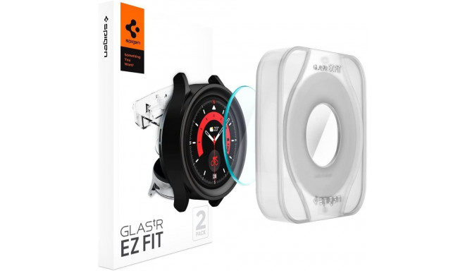 SZKŁO HARTOWANE SPIGEN GLAS.TR ”EZ-FIT” 2-PACK GALAXY WATCH 5 PRO (45 MM)