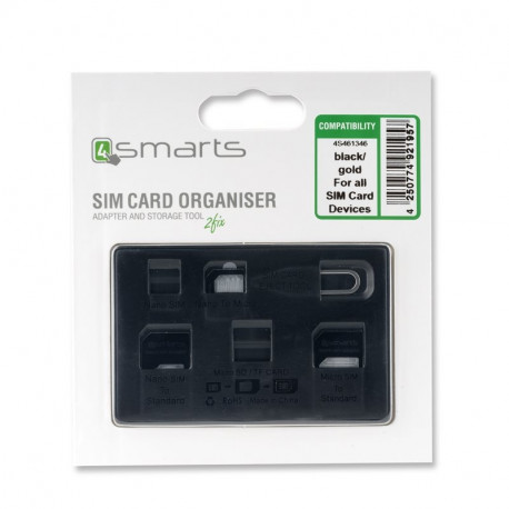 4smarts SIM card organiser black/gold