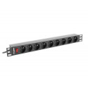 Lanberg PDU-09E-0300-BK power distribution unit (PDU) 9 AC outlet(s) 1U Black