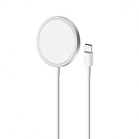 Laadija Puro Magnetic Wireless USB-C, MagSafe, 1m, valge
