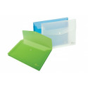 Folder with print Forpus, A4, plastic, with extension, green, transparent