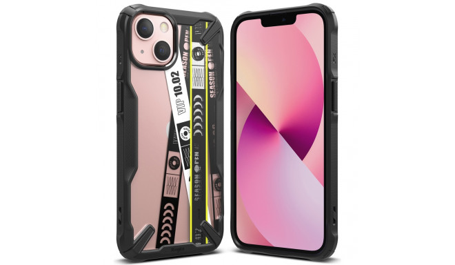 Ringke Fusion X Design durable PC Case with TPU Bumper for iPhone 13 mini black (Ticket band) (FXD54