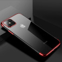 Clear Color case TPU gel cover with metallic frame for Samsung Galaxy S22 + (S22 Plus) red