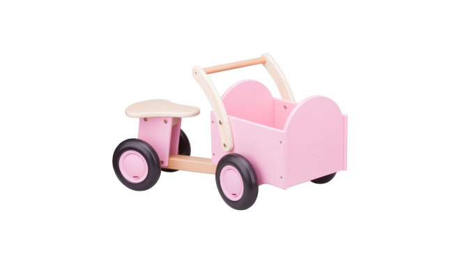 New Classic Toys - Drewniany rowerek biegowy cargo różowy