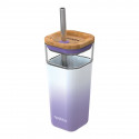 Quokka Liquid Cube - Glass Straw Tumbler with Silicone Cover 540 ml (Lilac Gradient)