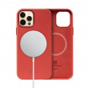 Crong kaitseümbris Essential Cover Magnetic Leather iPhone 12 Pro Max MagSafe, punane