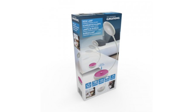 Grundig - Składana lampka biurowa LED 15cm (różowy)
