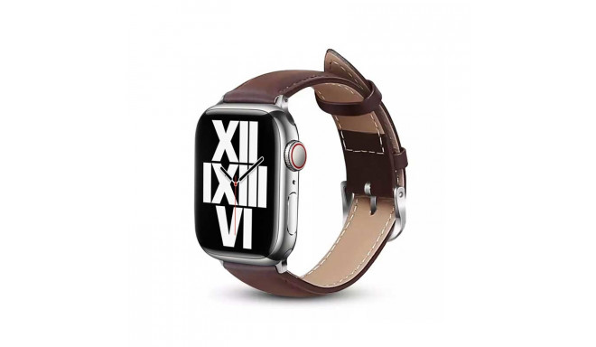 Crong Noble Band - Pasek z naturalnej skóry do Apple Watch 38/40/41/42 mm (Espresso)