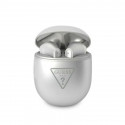 Guess Triangle Logo - TWS Earphones + Docking Station (Silver)