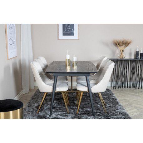 Söögitoa komplekt Gold&Velvet Deluxe 6 tooli
