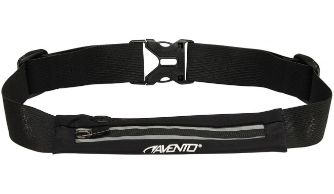 Waistbelt with expandable bag AVENTO 21PA Black/Silver