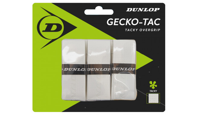 Tennis racket overgrip DUNLOP GECKO-TAC 3pcs. white