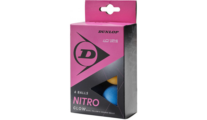 Table tennis balls Dunlop NITRO GLOW 6pcs.