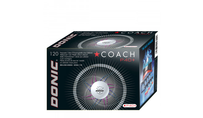 Table tennis ball DONIC P40+ Coach 1star 120pcs White