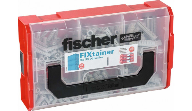 Fischer FIXtainer - SX Dowel Box - light gray - 210 pieces