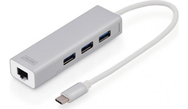 Digitus USB-C 3.0 3-Port Hub with GE-LAN