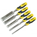 Stanley wood chisel set Dynagrip, 5 part (yellow / black)