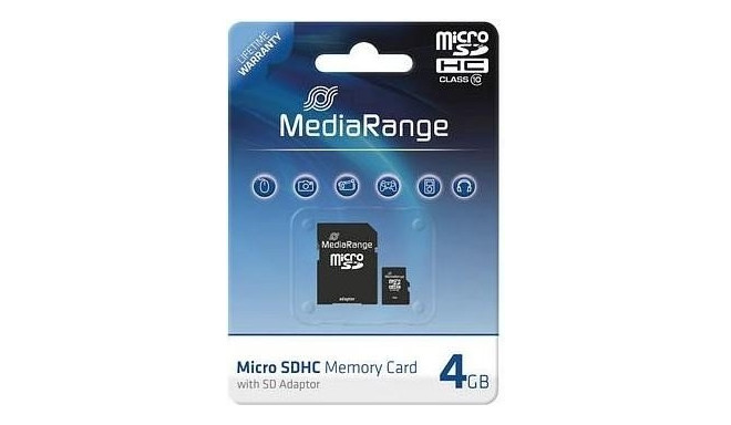 MediaRange mälukaart microSDHC 4GB Class 10