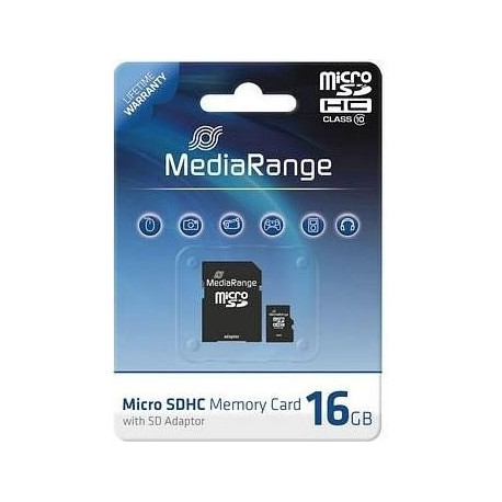 Mediarange 16 GB microSD, memory card (black, Class 10)