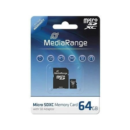 Mediarange 64 GB microSDXC, memory card (black, Class 10)