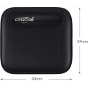 Crucial X6 Portable SSD 2 TB, External SSD (black, USB-C 3.2 (10 Gbit / s))