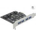 DeLOCK PCIe x1 K 4x ext USB-A BU SS USB - 90509