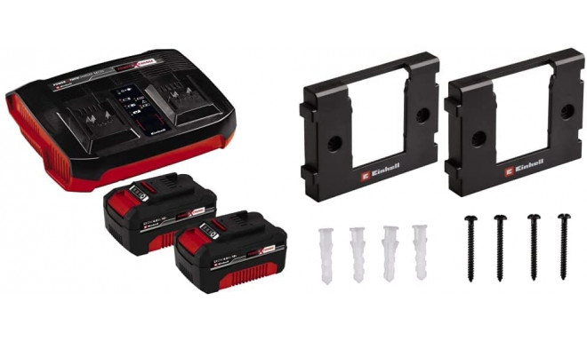 Einhell 2x 4.0Ah & Twincharger Kit, Set (black/red)