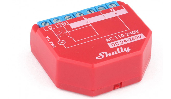 Shelly Plus 1PM, WLAN wireless switch with current meter, 1-channel, flush-mounted, actuator