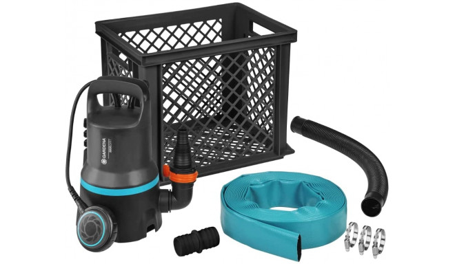 GARDENA High Water Set 9000, Submersible / Pressure Pump (black/turquoise, 300 Watt)