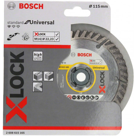 Bosch X-LOCK diamond cutting disc Standard for Universal 115mm (O 115mm x 22.23 x 2 x 10)