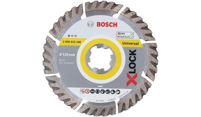 Bosch X-LOCK diamond cutting disc Standard for Universal, 125mm (O 125mm x 22.23 x 2 x 10)